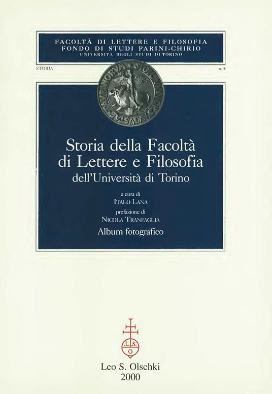 Storia della Facoltà di lettere e filosofia dell'Università di Torino - copertina