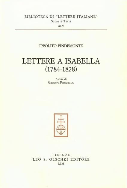 Lettere a Isabella (1784-1828) - Ippolito Pindemonte - copertina