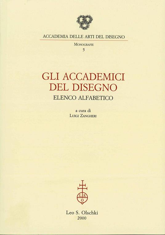 Gli accademici del disegno. Elenco alfabetico - copertina