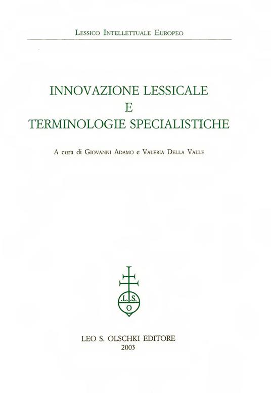 Innovazione lessicale e terminologie specialistiche - copertina