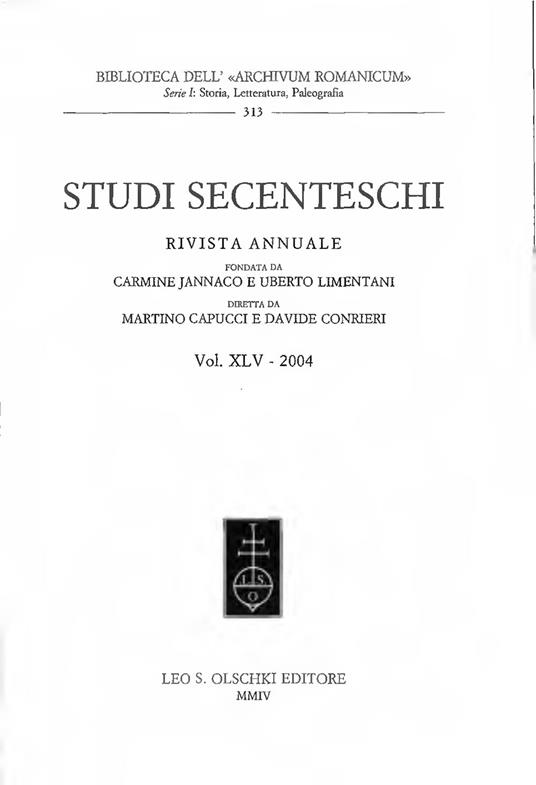 Studi secenteschi - copertina