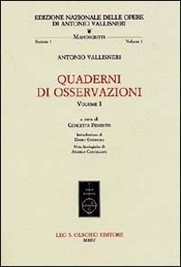 Quaderni di osservazioni. Vol. 1 - Antonio Vallisneri - copertina