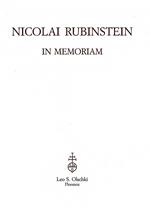 Nicolai Rubinstein. In Memoriam