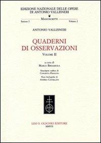 Quaderni di osservazioni. Vol. 2 - Antonio Vallisneri - copertina
