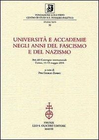 Università e accademie negli anni del fascismo e del nazismo - copertina