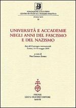 Università e accademie negli anni del fascismo e del nazismo