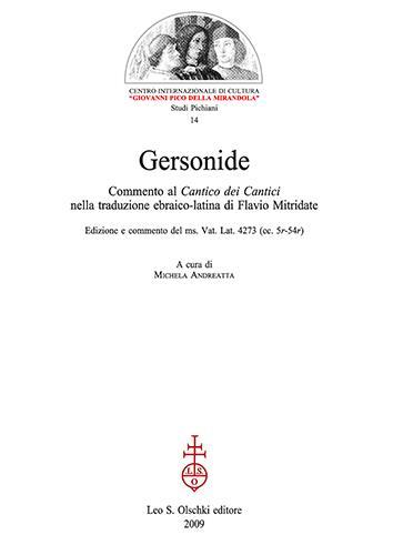 Gersonide. Commento al «Cantico dei cantici» nella traduzione ebraico-latina di Flavio Mitridate - 3