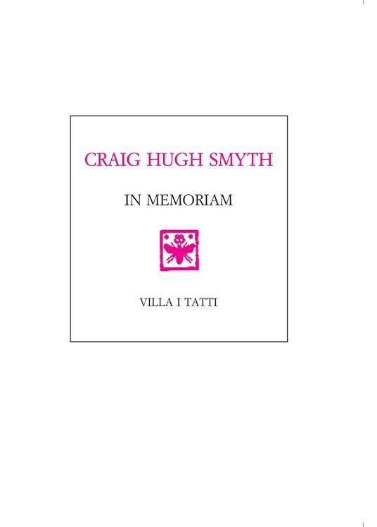 Craig Hugh Smyth. In memoriam - copertina