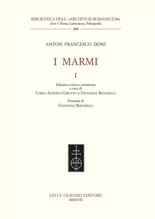 I marmi - Anton Francesco Doni - copertina