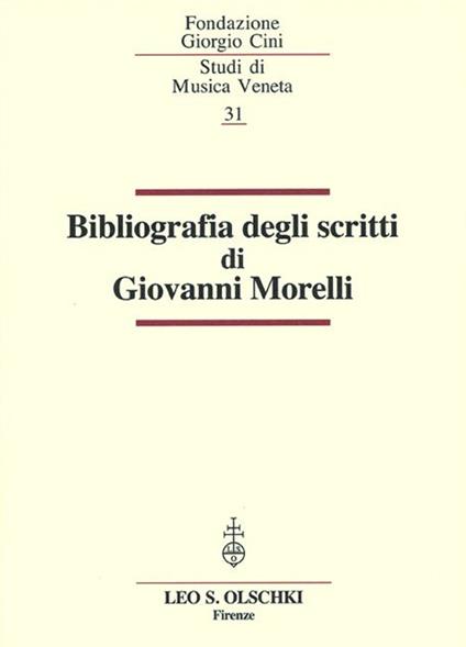 Bibliografia degli scritti di Giovanni Morelli - copertina