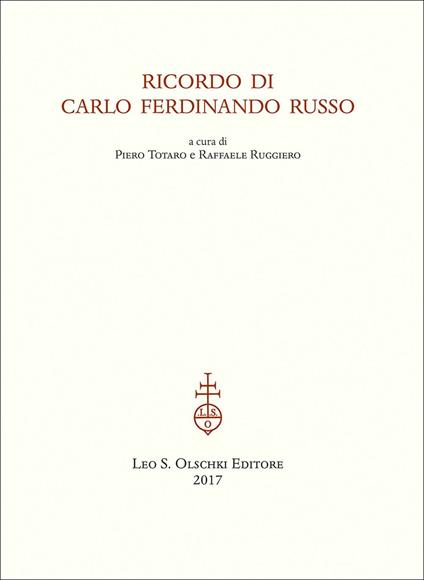 Ricordo di Carlo Ferdinando Russo - copertina