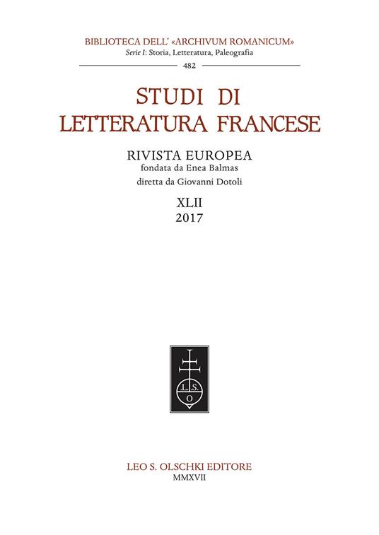 Studi di letteratura francese. Vol. 42 - copertina