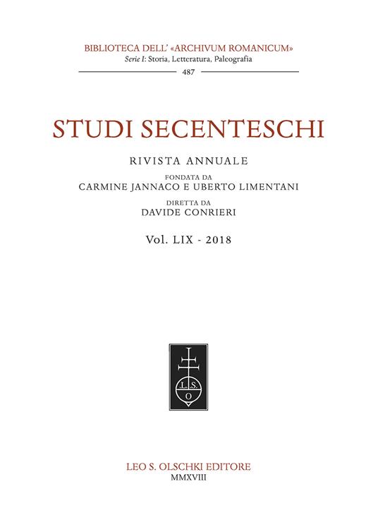 Studi secenteschi (2018). Vol. 59 - copertina