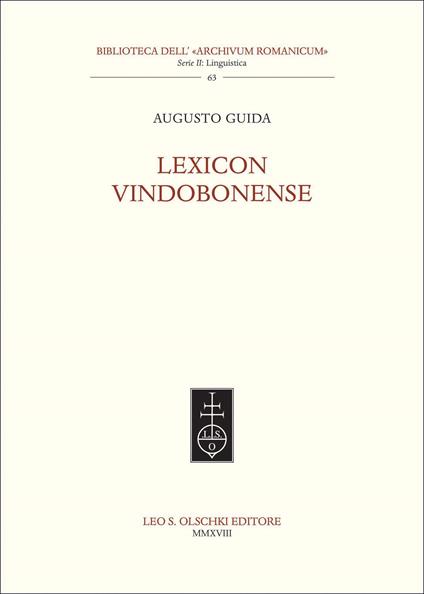 Lexicon Vindobonense - Augusto Guida - copertina