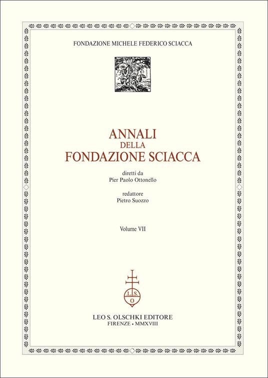 Annali della Fondazione Sciacca. Vol. 7 - copertina