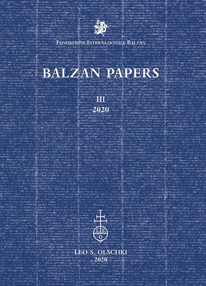Balzan Papers (2020). Vol. 3 - copertina