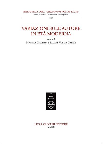 Variazioni sull'autore in età moderna - copertina