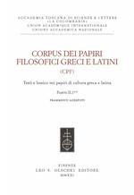 Corpus dei papiri filosofici greci e latini. Testi e lessico nei papiri di cultura greca e latina. Vol. 2\1: Frammenti Adespoti e sentenze.