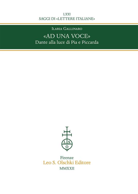 «Ad una voce». Dante alla luce di Pia e Piccarda - Ilaria Gallinaro - copertina
