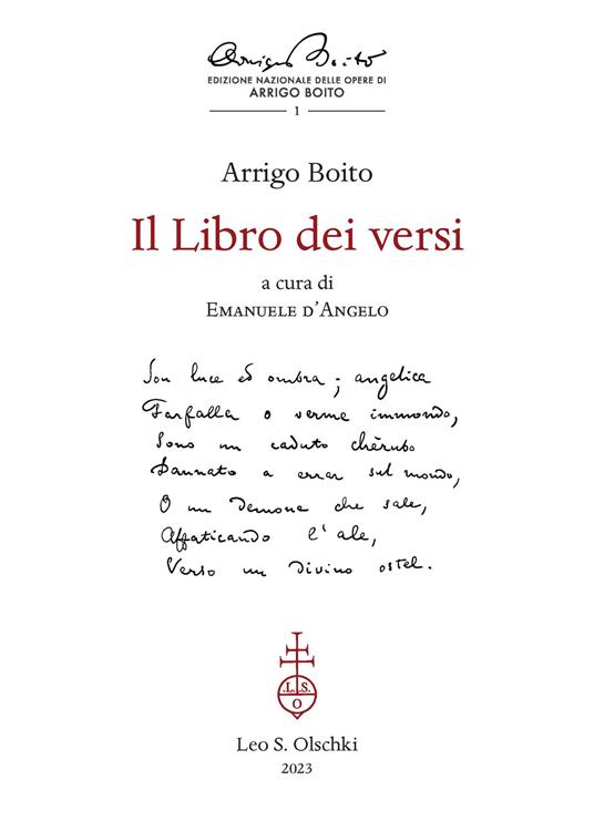 Il libro dei versi - Arrigo Boito - copertina