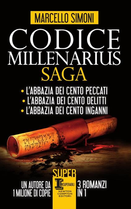 Codice Millenarius saga: L'abbazia dei cento peccati-L'abbazia dei cento delitti-L'abbazia dei cento inganni - Marcello Simoni - copertina
