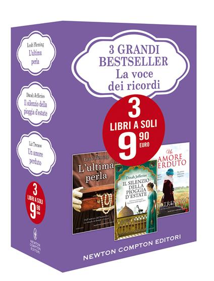 3 grandi bestseller. La voce dei ricordi: L'ultima perla-Un amore perduto-Il silenzio della pioggia d'estate - Leah Fleming,Liz Trenow,Dinah Jefferies - copertina