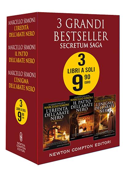 3 grandi bestseller. Secretum Saga: L'eredità dell'abate nero-Il patto dell'abate nero-L'enigma dell'abate nero - Marcello Simoni - copertina