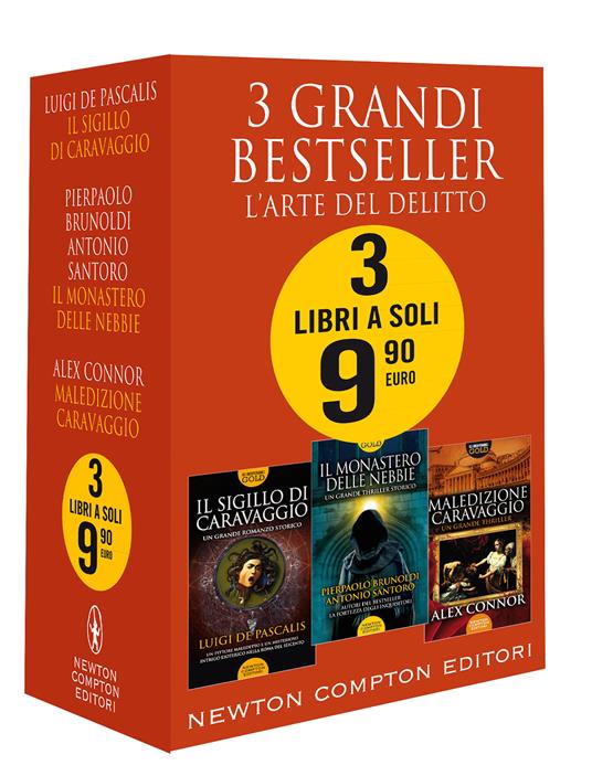3 grandi bestseller. L'arte del delitto: Il sigillo di Caravaggio-Il monastero delle nebbie-Maledizione Caravaggio - Pierpaolo Brunoldi,Alex Connor,Luigi De Pascalis - copertina