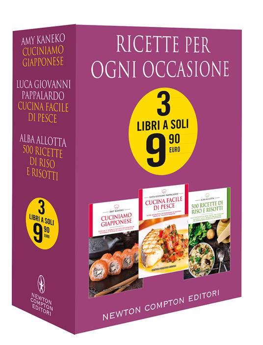 Ricette per ogni occasione: Cuciniamo giapponese-Cucina facile di pesce-500 ricette di riso e risotti - Amy Kaneko,Alba Allotta - copertina