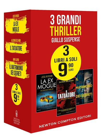 3 grandi thriller. Giallo suspense: La ex moglie-Il tatuatore-Il matrimonio dei segreti - Jess Ryder,Alison Belsham,Samantha Downing - copertina