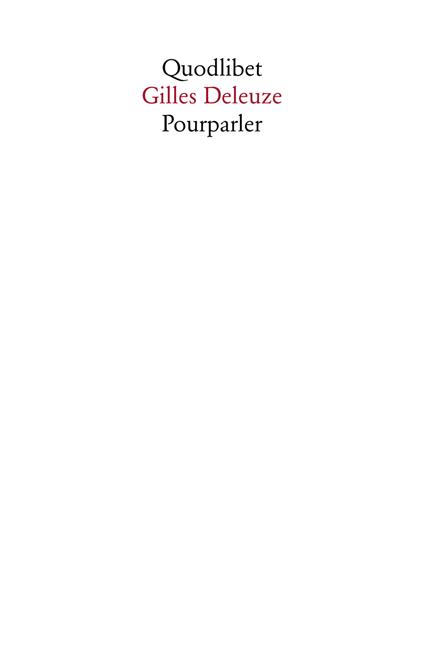 Pourparler - Gilles Deleuze - copertina