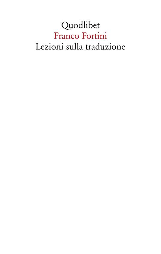 Lezioni sulla traduzione - Franco Fortini - copertina