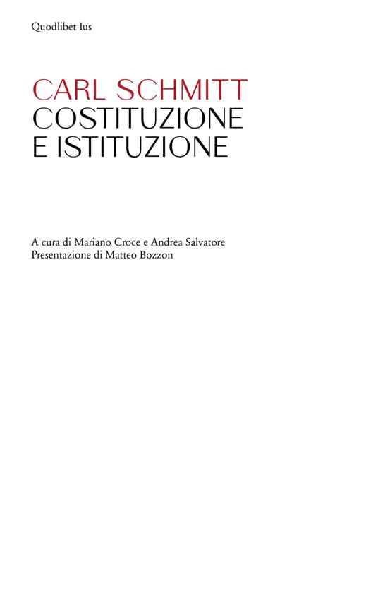 Carl Schmitt – Costitituzione e Istituzione (2022) PDF Carl Schmitt – Costitituzione e Istituzione (2022) PDF