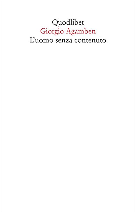 L' uomo senza contenuto - Giorgio Agamben - copertina