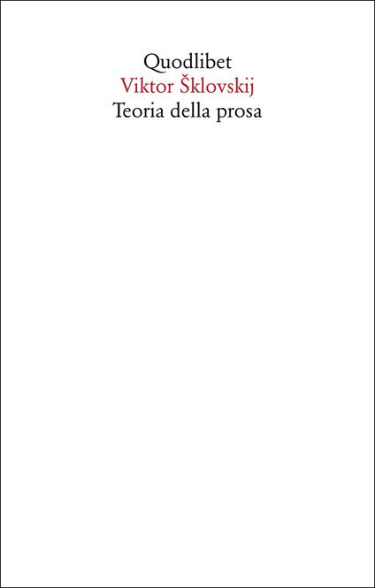 Teoria della prosa - Viktor Šklovskij - copertina