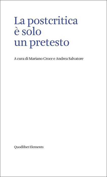 La postcritica è solo un pretesto - copertina