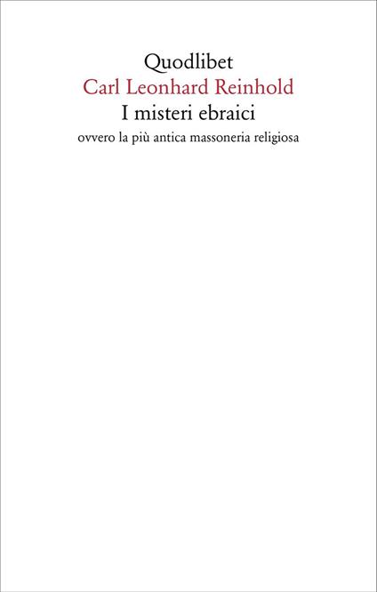 I misteri ebraici ovvero la più antica massoneria religiosa - Karl Leonard Reinhold - copertina