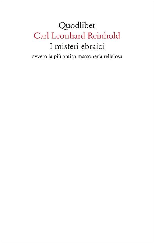 I misteri ebraici ovvero la più antica massoneria religiosa - Karl Leonard Reinhold - copertina