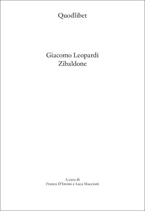 Zibaldone. Ediz. integrale e commentata - Giacomo Leopardi - copertina
