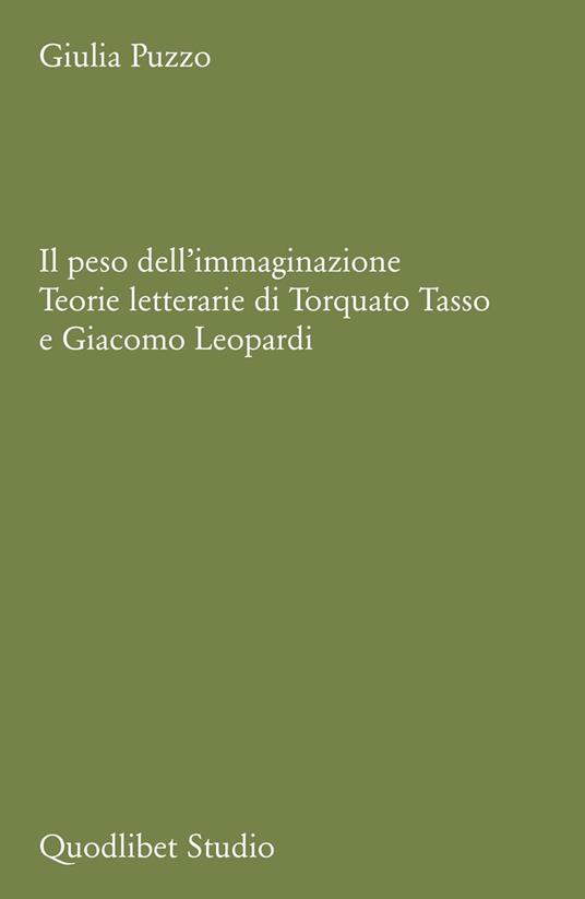 Il peso dell'immaginazione. Teorie letterarie di Torquato Tasso e Giacomo Leopardi - Giulia Puzzo - copertina