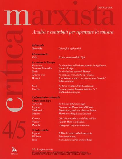 Critica marxista (2017). Vol. 4-5 - copertina