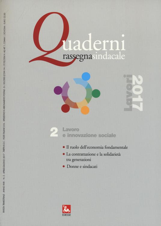 Quaderni rassegna sindacale (2017). Vol. 2: Lavoro e innovazione sociale - copertina