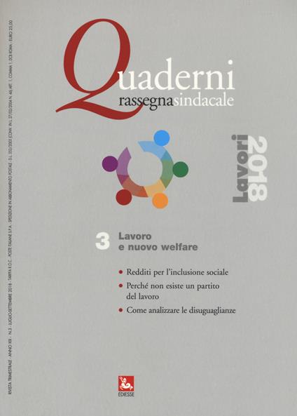 Quaderni rassegna sindacale (2018). Vol. 3: Lavoro e nuovo welfare - copertina