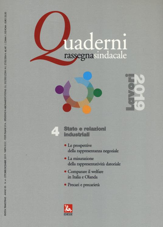 Quaderni rassegna sindacale (2019). Vol. 4: Lavori - copertina