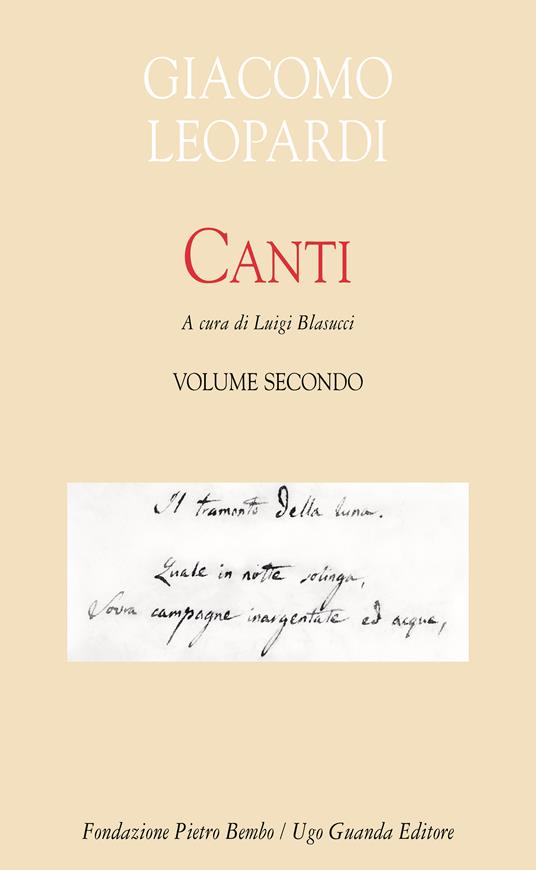 Canti. Vol. 2 - Giacomo Leopardi - copertina