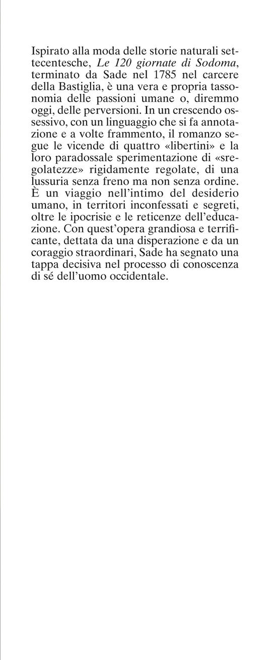 Le 120 giornate di Sodoma - François de Sade - 2