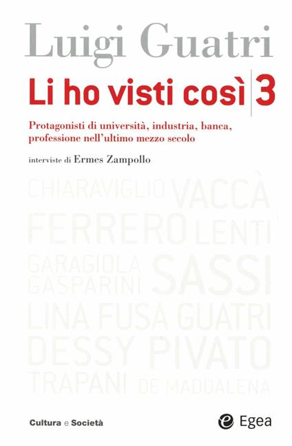 Li ho visti così. Protagonisti di università, industria, banca, professione nell'ultimo mezzo secolo. Vol. 3 - Luigi Guatri,Ermes Zampollo - copertina