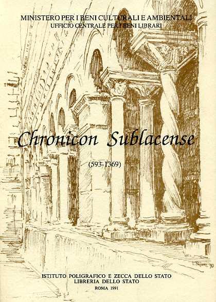 Chronicon sublacense (593-1369) - copertina