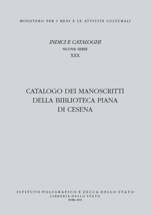 Catalogo dei manoscritti della Biblioteca Piana di Cesena - copertina