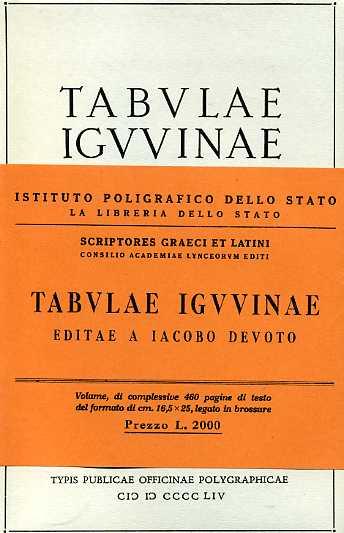 Tabulae iguvinae - copertina
